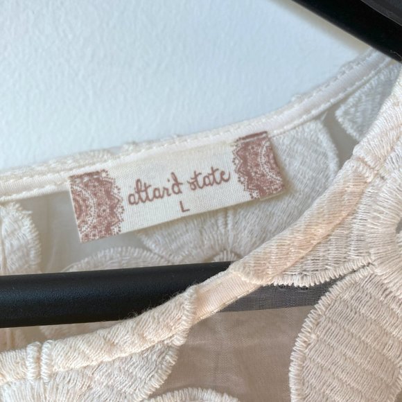 Altar’d State Flower Lace and Pleated Pink and Off White Baby Doll Dress L Mini - Picture 4 of 6